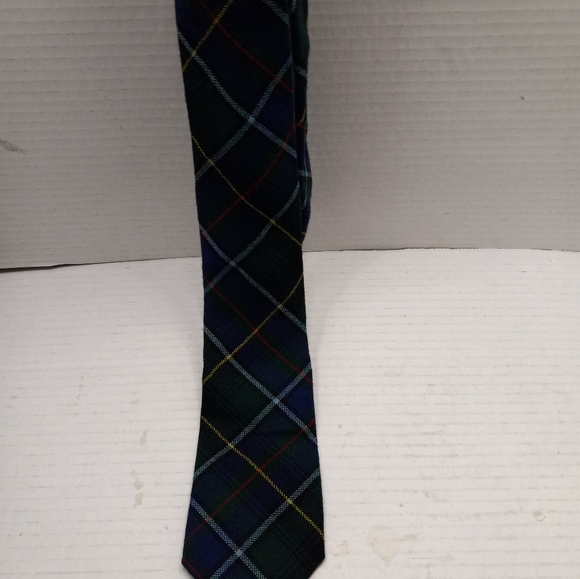 Lochcarron Of Scotland 3.75 x 56 Blue Green Wool Plaid Gordon Clan Tartan Tie - Picture 10 of 12